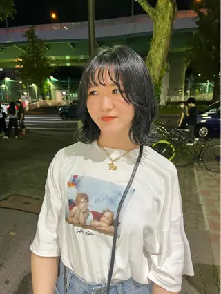 ミディアム カラー 舟橋耀/ブリーチカラ ー/レイヤーカットのヘアスタイル