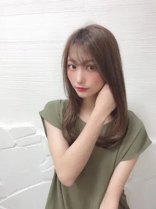 セミロング ボブ/縮毛矯正/ レイヤー/塚田のヘアスタイル