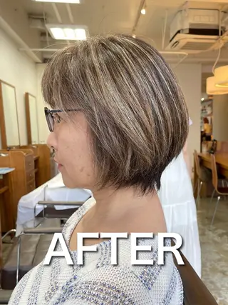 ショート 【白髪ぼかし】 愛甲竜佑のヘアスタイル