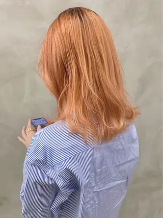 ミディアム カラー ブームボックス所属・🐝ハイトーンカラー hachi🐝のヘアスタイル