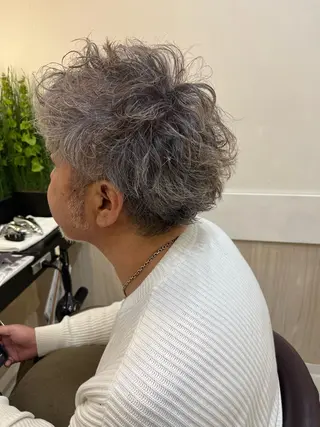 ショート カラー パーマ メンズ トータルビューティー K:R鶴川のヘアスタイル