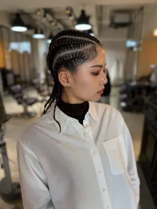 セミロング カラー パーマ ヘアアレンジ メンズ キッズ BRAIDS💎愛子 大人ハイライト💎のヘアスタイル