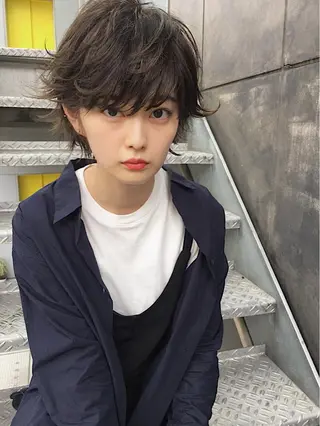 ショート カラー ヘアアレンジ レイヤーカット BLend 渋谷のヘアスタイル