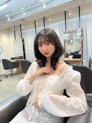 ミディアム カラー ❤️ショートカット ・顔周りカット❤️のヘアスタイル