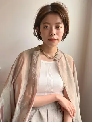 ショート カラー パーマ CEINE【セーヌ】 三軒茶屋のヘアスタイル