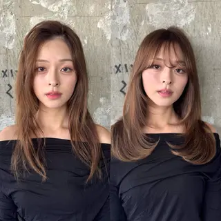 セミロング パーマ パーマ、ストレート 🫧ちひろ🫧のヘアスタイル