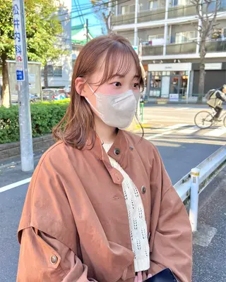 セミロング カラー 木村陸弥 似合わせ 透明感カラー🌿のヘアスタイル