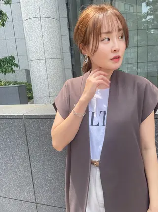 ロング カラー ヘアアレンジ One By The Ect所属・ショート/脱白髪染め ☆宇﨑悠実のヘアスタイル