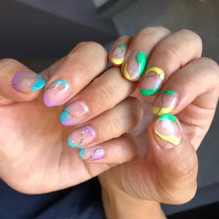 ロング カラー ヘアアレンジ キッズ ネイル マツエク・マツパ 福田 加奈のネイルデザイン