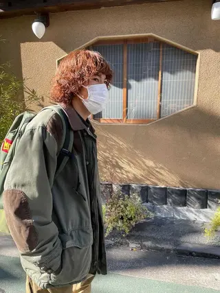 ミディアム パーマ メンズ sola方南町所属・原一真/ 外国人ショートヘアのヘアスタイル