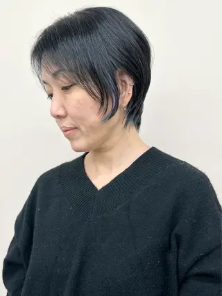 ショート カラー 小顔ボブ/お悩み解決 /ボブパーマ/とういのヘアスタイル