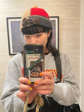 ミディアム デザインパーマ/ 艶カラー/ボブのヘアスタイル