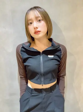 ショート カラー レイヤー/韓国/ボブ 縮毛矯正/畠中ケントのヘアスタイル