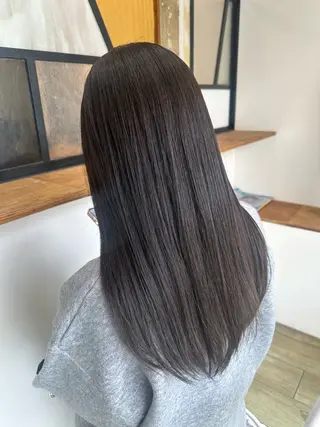 セミロング レイヤー/蟹江/ くすみカラー/川口のヘアスタイル