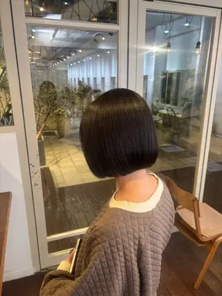 ミディアム カラー くいた あやなのヘアスタイル