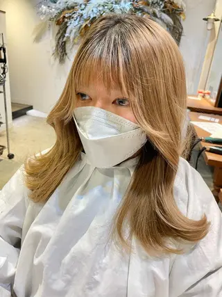 セミロング カラー ヘアアレンジ maoブリーチ無し 似合わせカラーのヘアスタイル