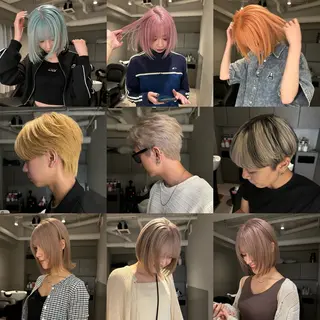 ショート メンズ ハイトーン/ ボブ 中村麟のヘアスタイル