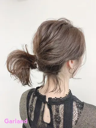 ヘアアレンジ 色白に見える暗髪 梅田・増田のヘアスタイル