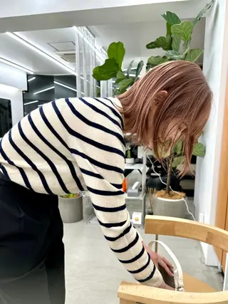 ミディアム カラー ボブ/レイヤー/ケア パーマ/リュウタのヘアスタイル