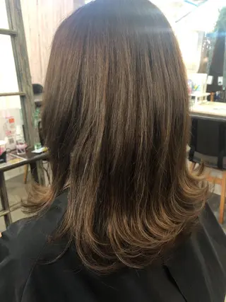 セミロング カラー メンズパーマ/顔周り レイヤーカット/えののヘアスタイル