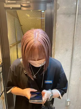 カラー 透明感ブリーチ ハイトーンウエダのヘアスタイル