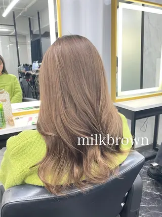 ミディアム カラー エクステ🩵ブリーチ 韓国ヘア🩵KAEのヘアスタイル