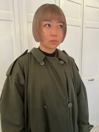 カラー ブリーチカラー🎀 韓国風/寺門美優のヘアスタイル