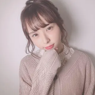 ミディアム カラー ヘアアレンジ 店長/mao/ 前髪/顔周りカットのヘアスタイル
