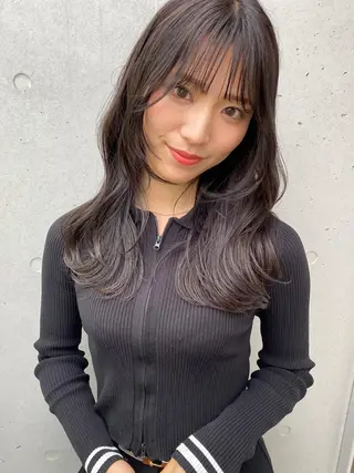 ロング レイヤーカット /透明感/千葉怜寿のヘアスタイル