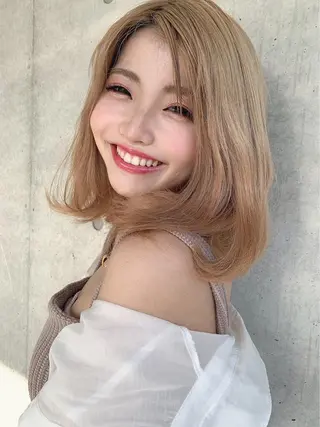 ミディアム カラー ヘアアレンジ 透明感×韓流ハイ トーン🫧RYUTAのヘアスタイル