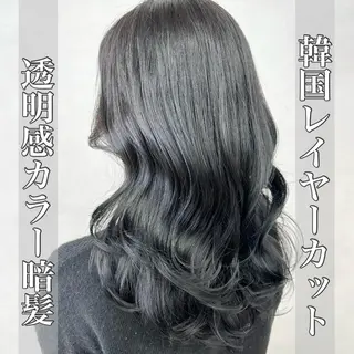 ロング カラー ヘアアレンジ 大人レイヤー& 透明感カラー💄のヘアスタイル