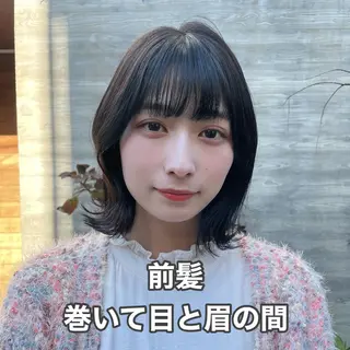 ミディアム カラー 顔周りカット× 髪質改善【リョウ】のヘアスタイル