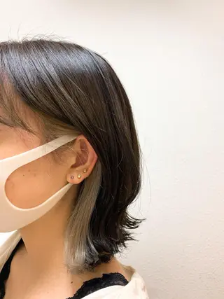 ミディアム カラー エンドウ　ミノリ🤎 /半個室/レイヤーのヘアスタイル