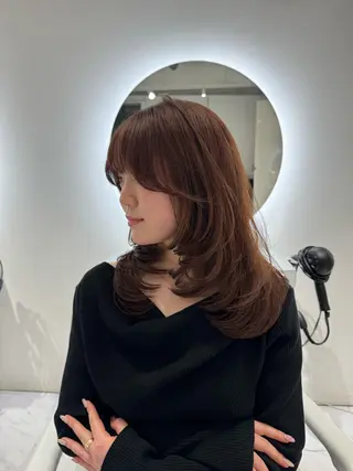 セミロング rina/無料 レイヤーカット/上野のヘアスタイル