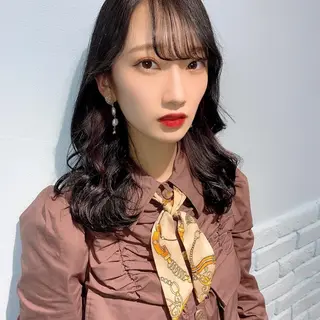 ミディアム カラー ヘアアレンジ 韓国レイヤーカット/ 儚げカラーチナツのヘアスタイル