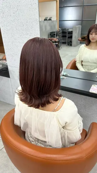 ミディアム カラー 高松 沙耶のヘアスタイル