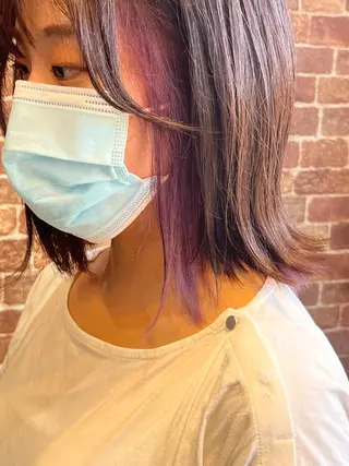 セミロング カラー パーマ ヘアアレンジ メンズ キッズ ネイル アイブロウ times salon名駅所属・久木原 ゆりのヘアスタイル