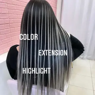 ロング カラー エクステ🩵ブリーチ 韓国ヘア🩵KAEのヘアスタイル