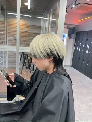 カラー ヘアアレンジ メンズ メンズウルフ🐺♡ ブリーチ♡ヘアメ🎀のヘアスタイル