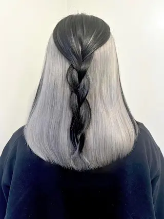 セミロング カラー ブリーチ毛対応酸性 ストレート🌈サキのヘアスタイル