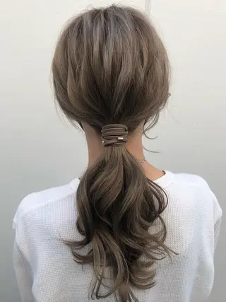 ロング カラー パーソナルカラー 藤本夢のヘアスタイル