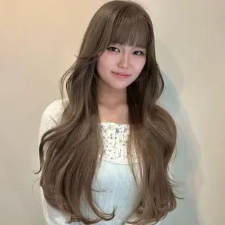 ロング 🌹ハッシュカット、 レイヤー韓国ヘア🌹のヘアスタイル