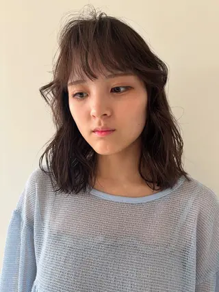 ミディアム カラー ケアパーマ/ケアブリ ーチdaisukeのヘアスタイル