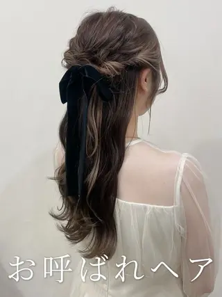 ロング ヘアアレンジ 韓国風パーマ/ヘア セット/店長みづきのヘアスタイル