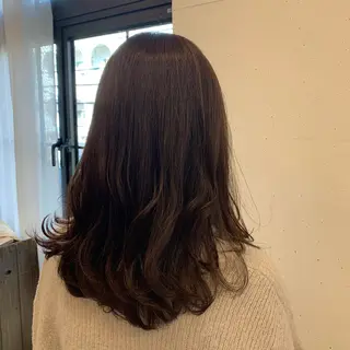 セミロング カラー まろやかカラー🤎 みなとまほのヘアスタイル