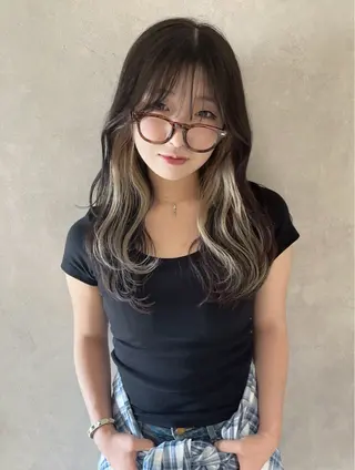 カラー nehus nagaoka所属・🖤複雑履歴ブリーチ Mizuki 🖤のヘアスタイル