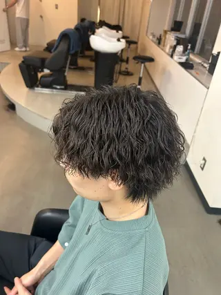 ショート パーマ メンズ 渋谷／ブリーチ／ カラーモデル／はるとのヘアスタイル