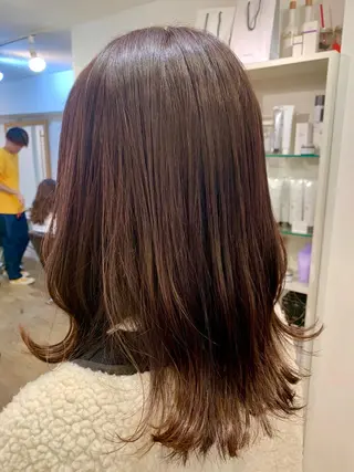 セミロング カラー エンドウ ミノリ🤎 /半個室/レイヤーのヘアスタイル