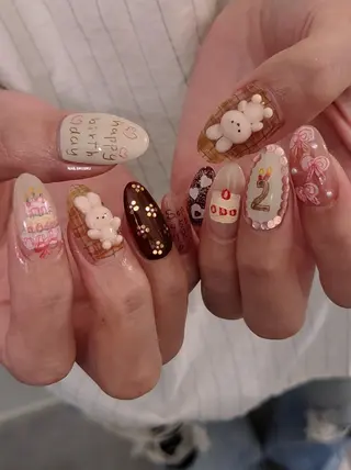 ネイル 3dパーツ/流行り 👧shushu❤️のネイルデザイン