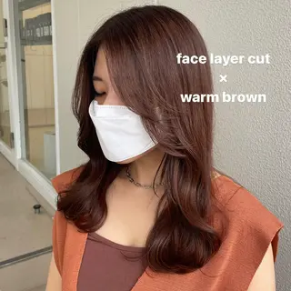 セミロング カラー ヘアアレンジ 《暖色/韓国hair 》🇰🇷桑原ユキネのヘアスタイル